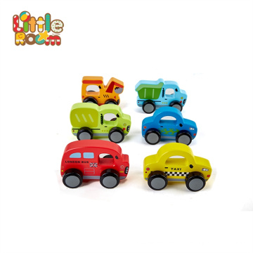 Kids Playing Custom Mini Taxis Racing Car Wooden Toy